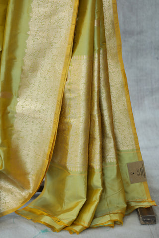 Yellow Banarasi Silk Saree-SRYBSS497