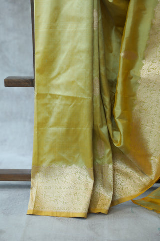 Yellow Banarasi Silk Saree-SRYBSS497