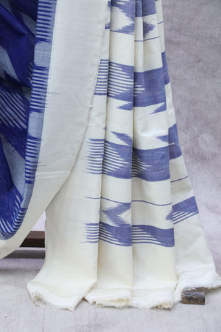 Blue Pochampalli Cotton Ikat Saree - SRBPCIS216