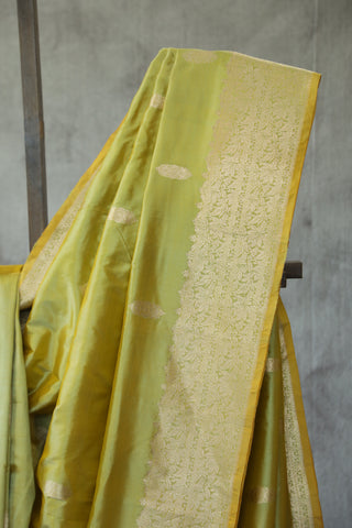 Yellow Banarasi Silk Saree-SRYBSS497