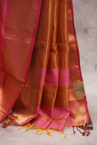 Pink Silk Maheshwari Saree - SRPSMS288