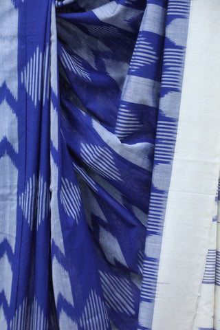 Blue Pochampalli Cotton Ikat Saree - SRBPCIS216