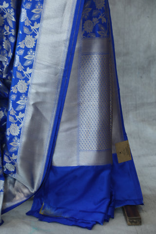 Blue Banarasi Silk Saree-SRBBSS504