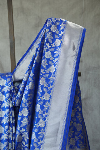 Blue Banarasi Silk Saree-SRBBSS504