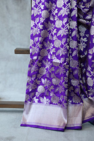 Purple Banarasi Silk Saree-SRPBSS505