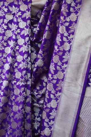 Purple Banarasi Silk Saree-SRPBSS505