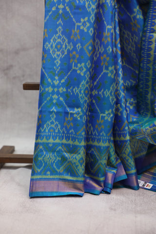 Teal Blue Rajkot Patola Silk Saree - SRTBRPSS219