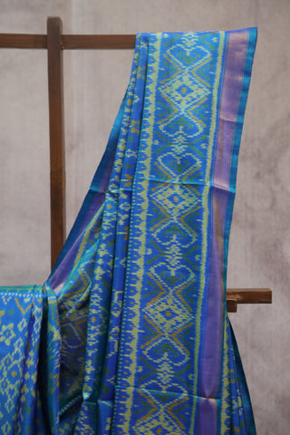 Teal Blue Rajkot Patola Silk Saree - SRTBRPSS219