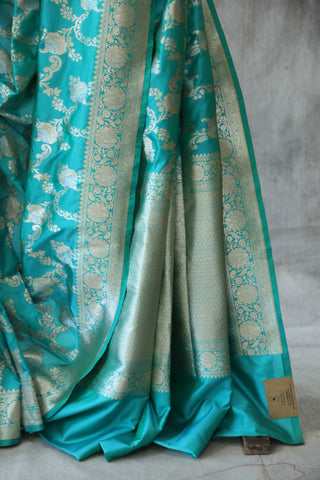 Blue Banarasi Silk Saree-SRBBSS515