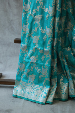 Blue Banarasi Silk Saree-SRBBSS515