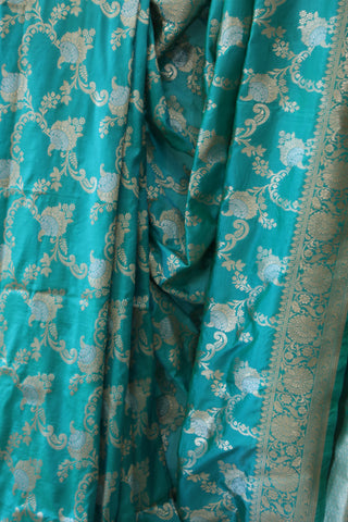 Blue Banarasi Silk Saree-SRBBSS515