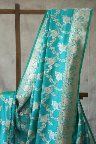 Blue Banarasi Silk Saree-SRBBSS515