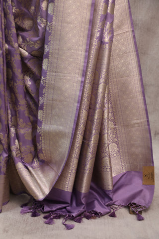 Lavender Katan Banarasi Silk Saree-SRLKBSS426