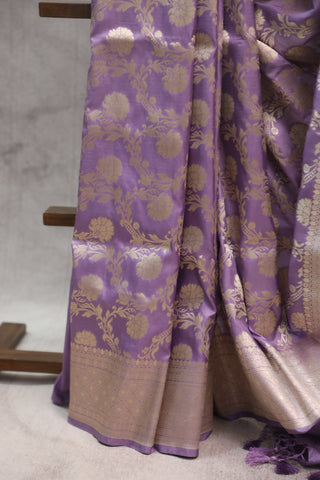 Lavender Katan Banarasi Silk Saree-SRLKBSS426