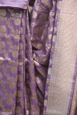 Lavender Katan Banarasi Silk Saree-SRLKBSS426