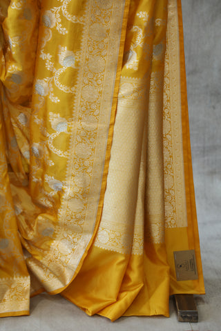 Yellow Banarasi Silk Saree-SRYBSS516