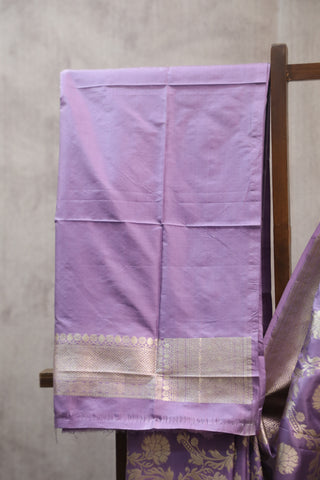 Lavender Katan Banarasi Silk Saree-SRLKBSS426