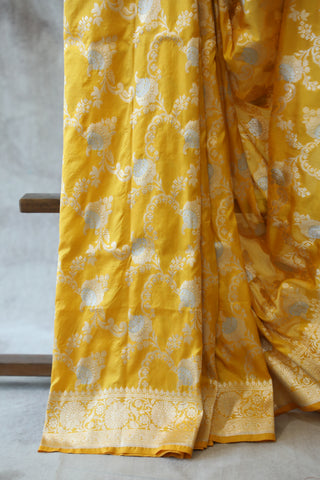 Yellow Banarasi Silk Saree-SRYBSS516