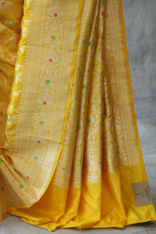 Yellow Banarasi Silk Saree-SRYBSS517