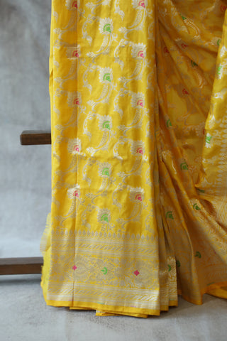 Yellow Banarasi Silk Saree-SRYBSS517