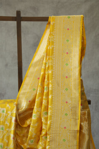 Yellow Banarasi Silk Saree-SRYBSS517