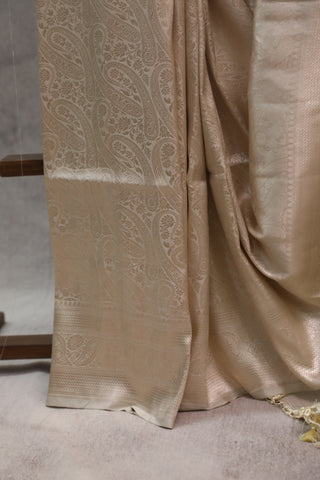 Cream Katan Banarasi Silk Saree-SRCKBSS428