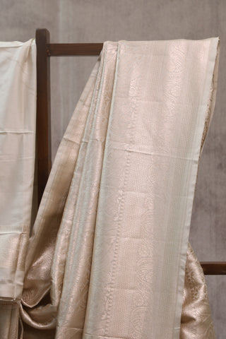 Cream Katan Banarasi Silk Saree-SRCKBSS428