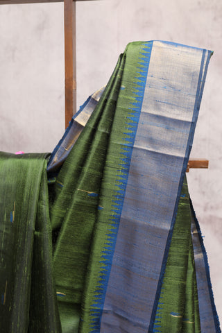 Mehndi Green Raw Silk Saree - SRMGRSS405