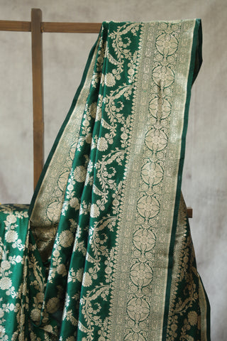 Green Banarasi Silk Saree-SRGBSS506