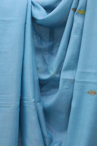 Sky Blue Tissue Linen Jamdani Saree - SRSBTLJS86