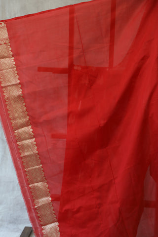 Red Banarasi Silk Saree-SRRBSS507