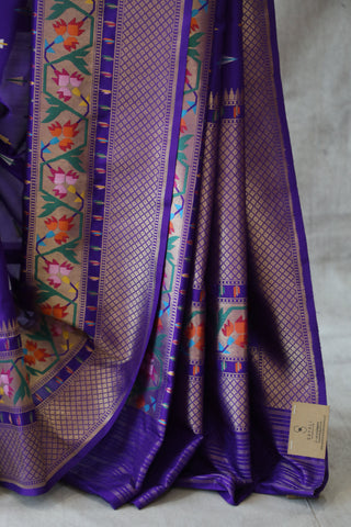 Purple Banarasi Silk Saree-SRPBSS518