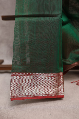 Green Cotton Silk Maheshwari Saree - SRGCSMS284