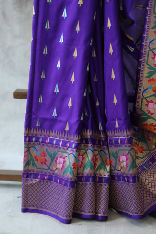 Purple Banarasi Silk Saree-SRPBSS518