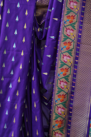 Purple Banarasi Silk Saree-SRPBSS518