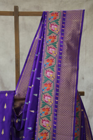 Purple Banarasi Silk Saree-SRPBSS518