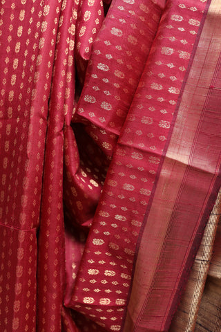 Dark Wine Raw Silk Saree - SRDWSS410