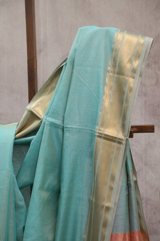 Pastel Blue Maheshwari Tissue Silk Saree - SRPBMTSS189