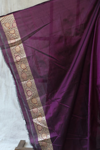 Dark Purple Banarasi Silk Saree-SRDPBSS519