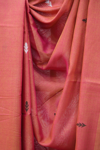 Pink Tissue Linen Jamdani Saree - SRPTLJS75