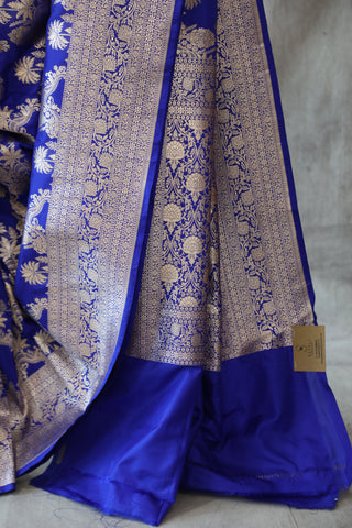 Blue Banarasi Silk Saree-SRBBSS508