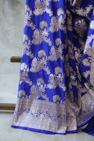 Blue Banarasi Silk Saree-SRBBSS508