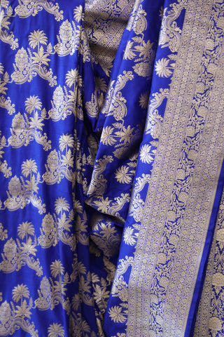 Blue Banarasi Silk Saree-SRBBSS508