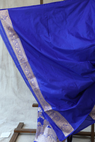 Blue Banarasi Silk Saree-SRBBSS508