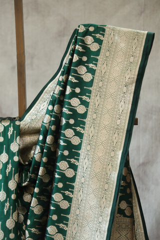 Green Banarasi Silk Saree-SRGBSS509