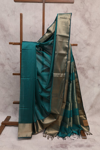 Peacock Green Cotton Silk Maheshwari Saree - SRPGCSMS301