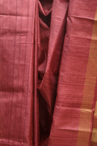 Mauve Tussar Silk Saree - SRMTSS769