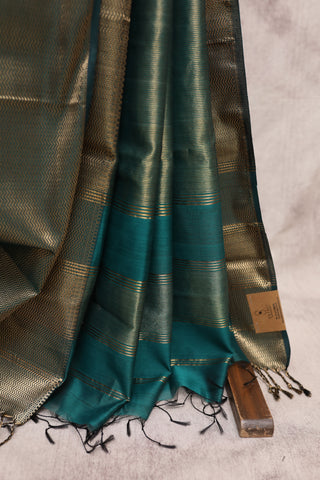 Peacock Green Cotton Silk Maheshwari Saree - SRPGCSMS301