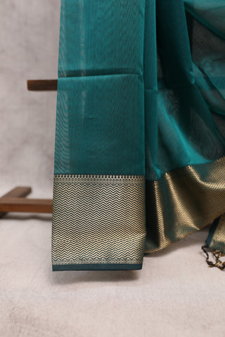 Peacock Green Cotton Silk Maheshwari Saree - SRPGCSMS301