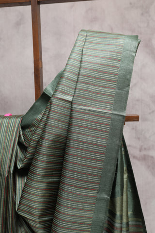 Green Pashmina Tussar Silk Saree - SRGTSS695